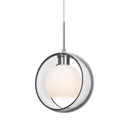 Besa Lighting Mana Pendant, Clear, Satin Nickel Finish, 1x60W Incandescent 1JT-MANACL-SN